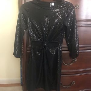 Black Sequin Bodycon Dress